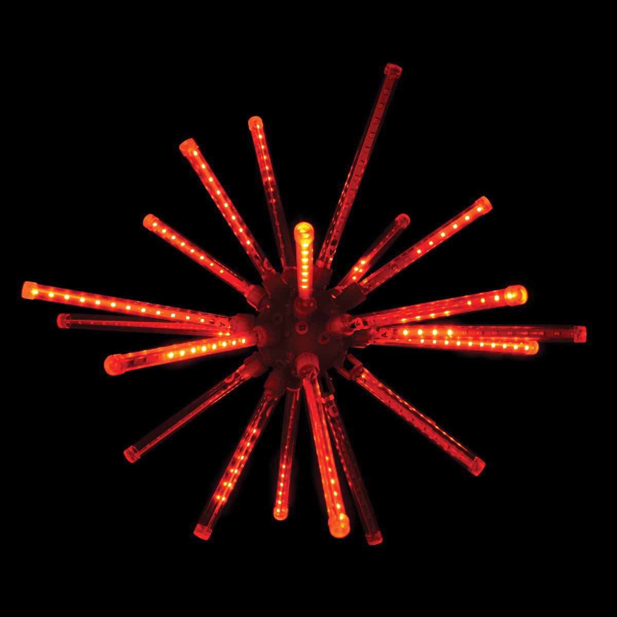 A LED 3D Meteor Burst, 20" Red Steel Frame Low Voltage Combo