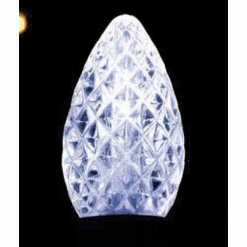 Christmas Light Bulb, Faceted E12 C7 LED Cool White Transparent