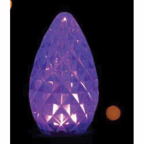 Christmas Light Bulb, Faceted E12 C7 LED Purple Transparent