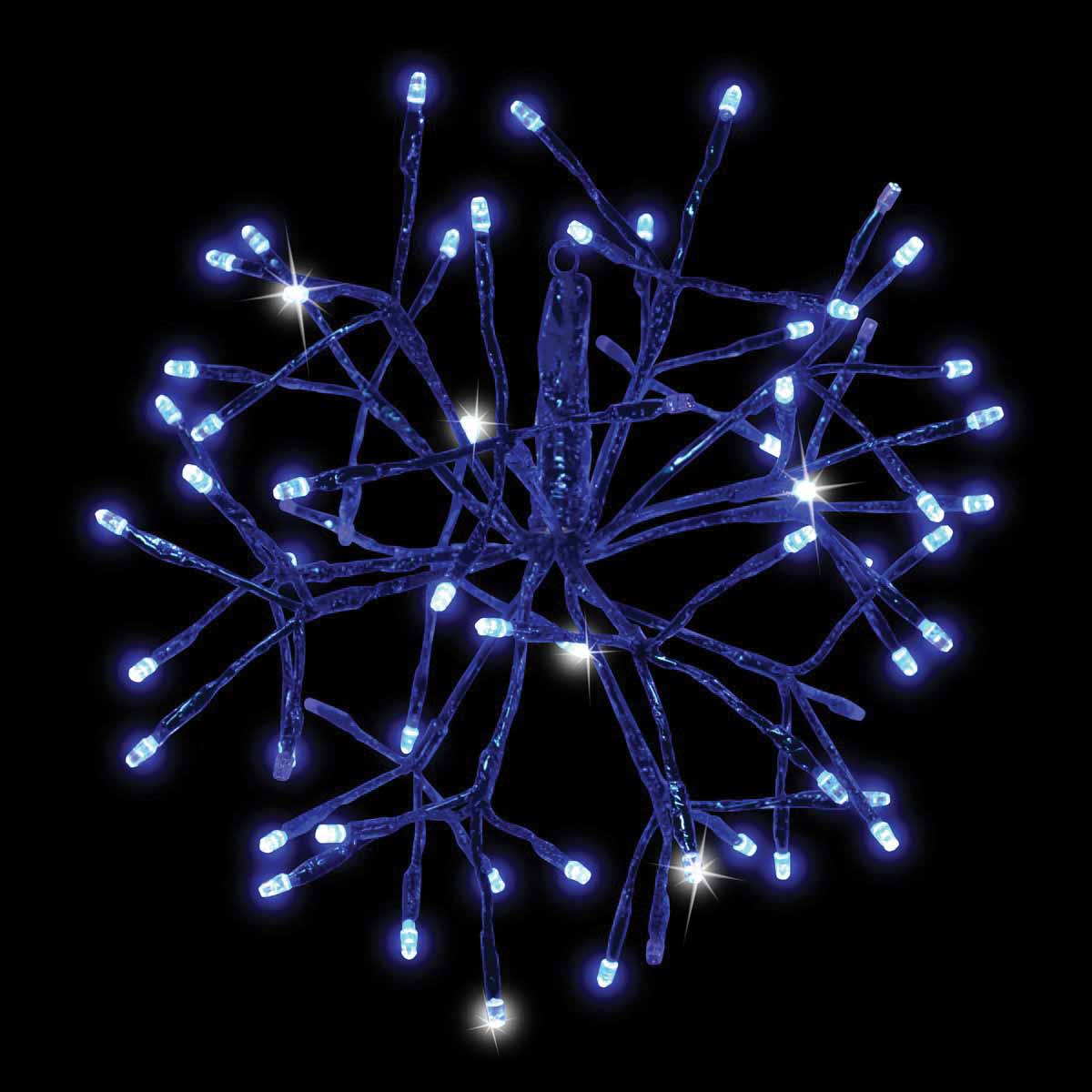 3D Shimmering Sphere, Blue Twinkle LED 12" Blue Tape Low Voltage