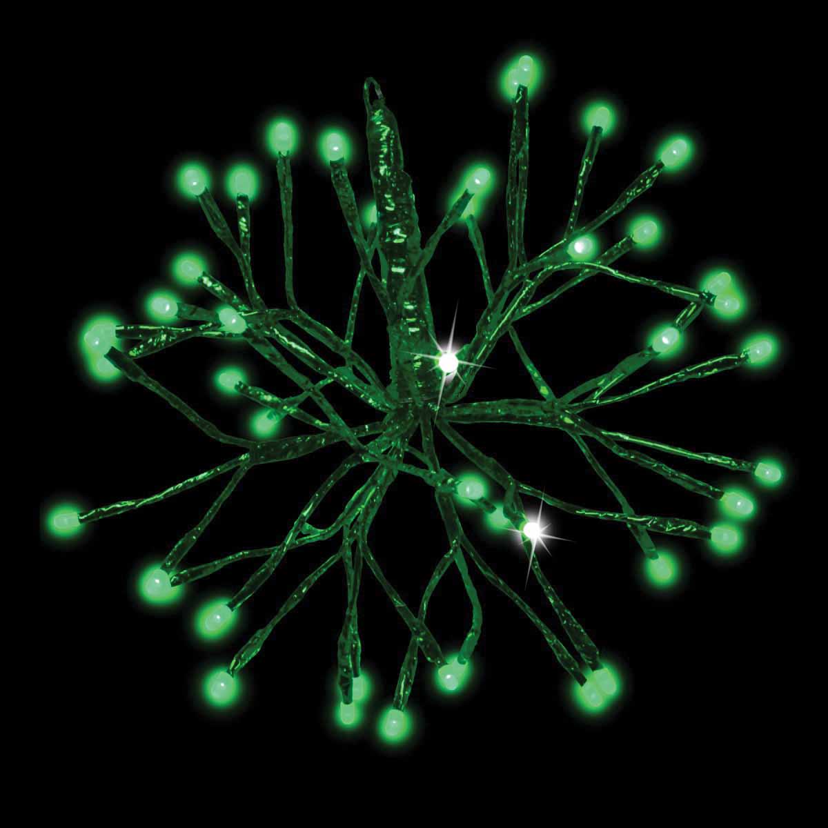 3D Shimmering Sphere, Green Twinkle LED 12" Green Tape Low Voltage