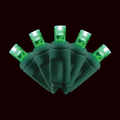 LED Balled Light Set, 26' Green Commercial Grade | LED-5MMB-50-GR