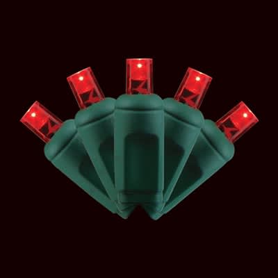 LED Balled Light Set, 26' Red Commercial Grade | LED-5MMB-50-RD