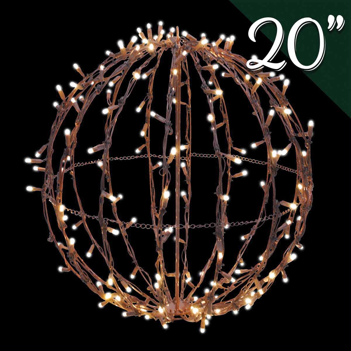 Foldable Sphere, Warm White LED 20" Brown Sphere