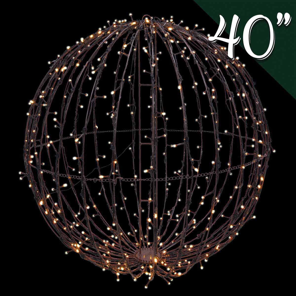 Foldable Sphere, Warm White LED 40" Brown Sphere