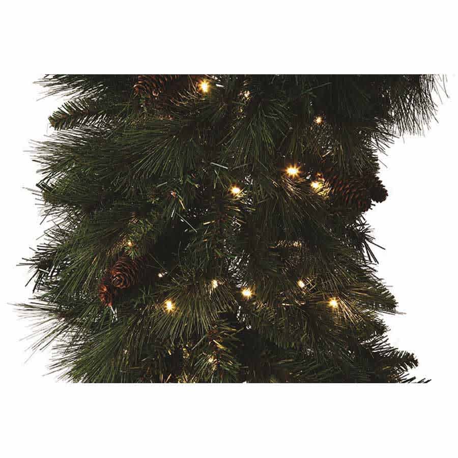 Wreath, Warm White 5 mm LED 48" Mixed Noble Series Hinged | MWR-48-WW-LED-H