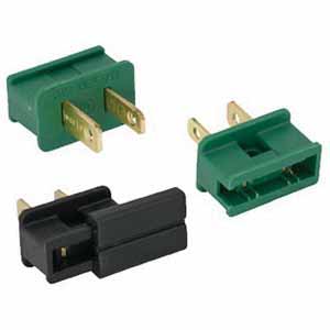 Male Plug, Black For 18 AWG SPT-2 Wire Slide-On