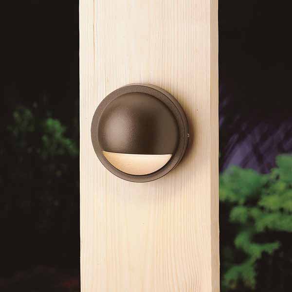 Deck Light, 0.86 W 3000K Integrated LED Textured Architectural Bronze Aluminum Half Moon