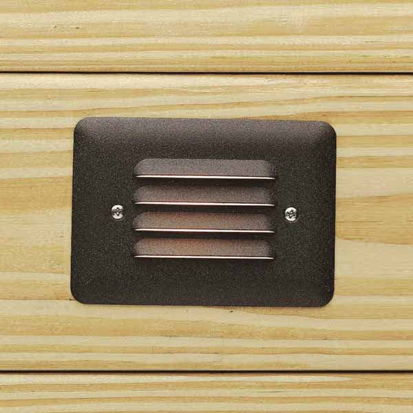 0.86 W 2700K Integrated LED Textured Architectural Bronze Aluminum Louvered Mini Step Light | KIC15782AZT27R