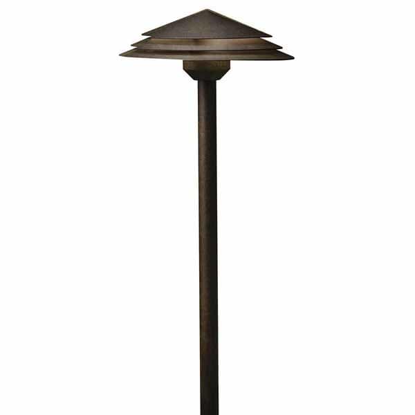 3.8 W 3000K Integrated LED Aged Bronze Aluminum Round Tiered Path Light | KIC16124AGZ30