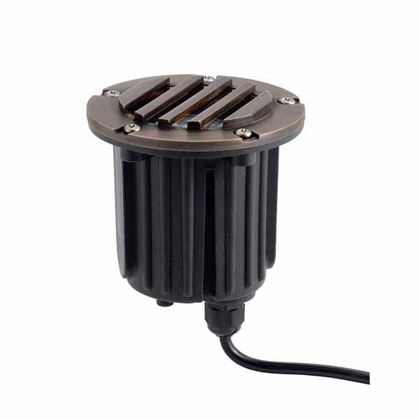 In-Ground Light, 7.2 W Bi-Pin MR-16 Incandescent Centennial Brass with Brass Rock Guard