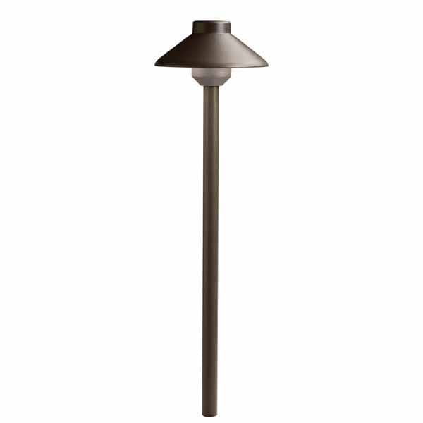 2 W 3000K Integrated LED Textured Architectural Bronze Aluminum Short Stepped Dome Path Light | KIC15821AZT