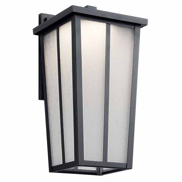 17 W 3000K Integrated LED Textured Black Aluminum Wall Light | KIC49623BKTLED