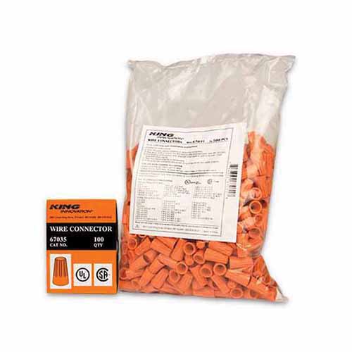 300 V 22-14 AWG Copper/Copper Orange 100 Pieces/Box Push-In Wire Nut Connector | KNG67035