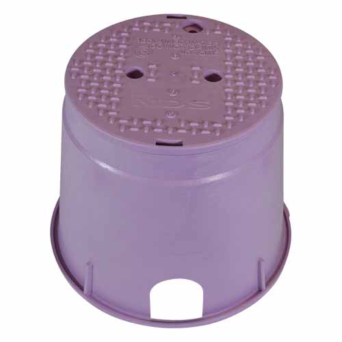 10" Round Purple Box Reclaimed Water Standard with Overlapping Purple Cover Valve Box | NDB111PBCR