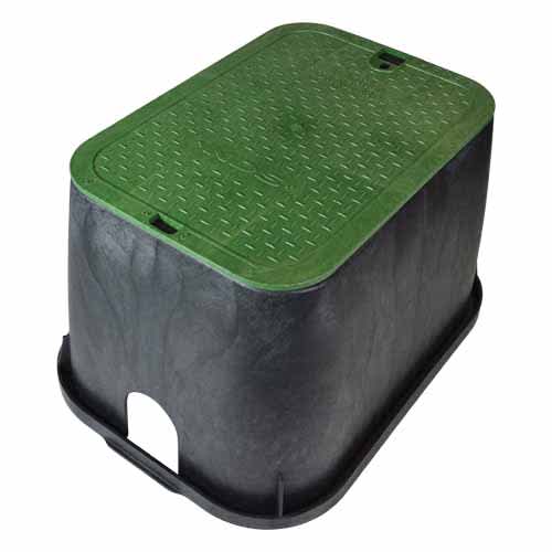NDS Valve Box, 14" X 19" Rectangular Standard W/Overlapping Green Cover | 113BC