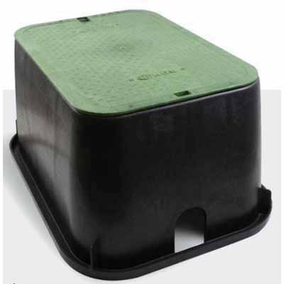 13" x 20" Rectangular Black Box Reclaimed Water Standard Jumbo with Overlapping Black Cover Valve Box | NDB117BCR