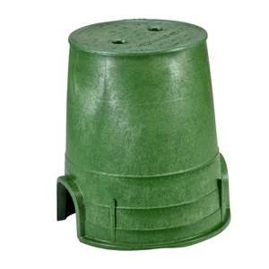 6" Round Green Box Irrigation Control Valve Pro with Overlapping Green Cover Valve Box | NDB208BC