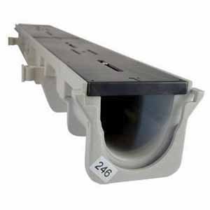 48" x 10" x 4.34" Light Gray Neutral Channel Drain Section | NDDDS091N