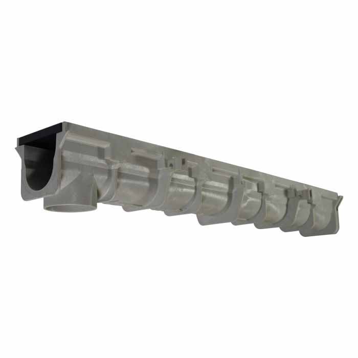 48" x 6" x 3.99 - 4.34" Light Gray Channel Drain Section | NDDDS091