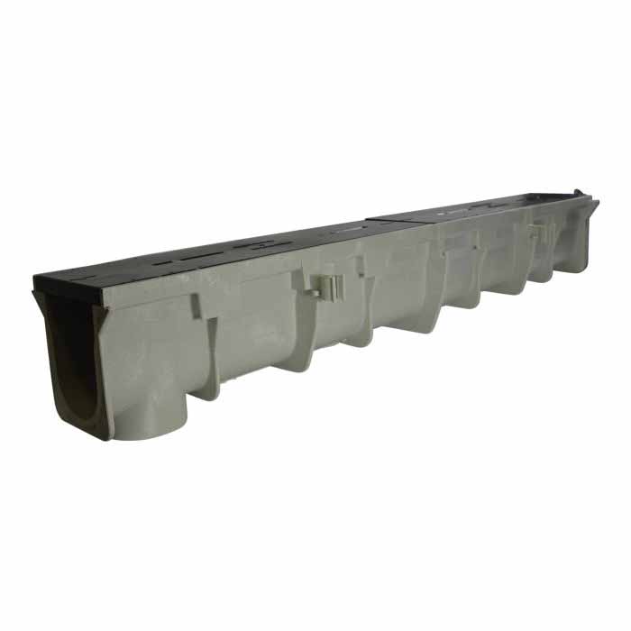 48" X 10" X 5.34 - 5.68" Light Gray Channel Drain Section |  DS-095