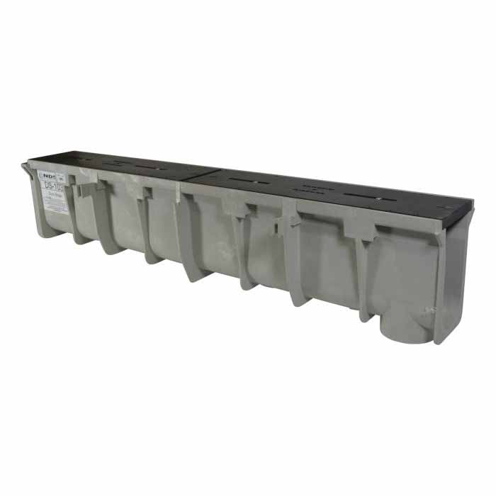 48" x 10" x 8.03 - 8.37" Light Gray Channel Drain Section | NDDDS103