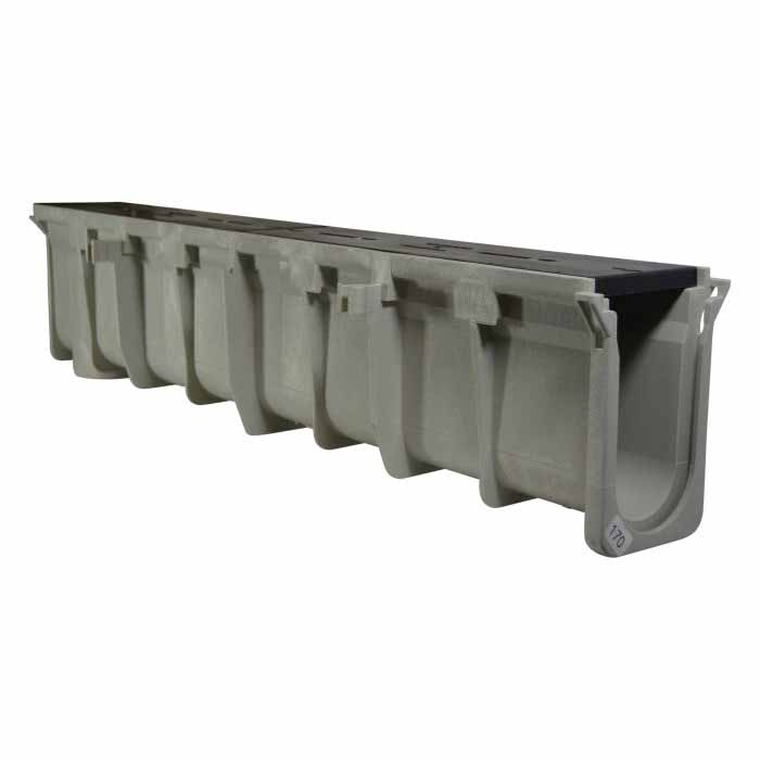 48" x 10" x 8.7 - 9.04" Light Gray Channel Drain Section | NDDDS105