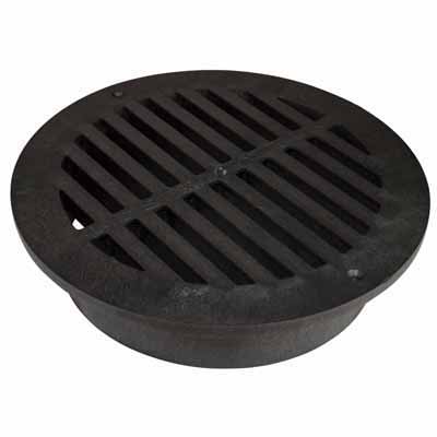 12" Round Black Flat Drain Grate | NDS1240