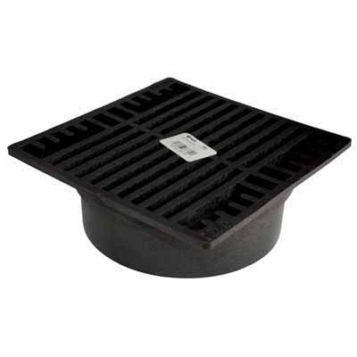 7" x 7" Square Black Flat Drain Grate | NDS771