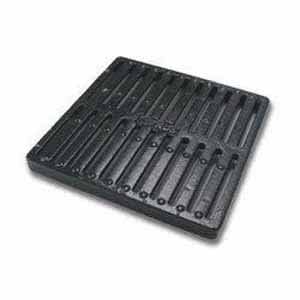 12" x 12" Square Cast Iron Black Catch Basin Flat Drain Grate | NDS1213