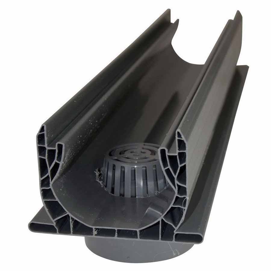 2' X 5-5/8" Gray Fabricated With Spigot Bottom Outlet And Strainer Channel Drain |  234
