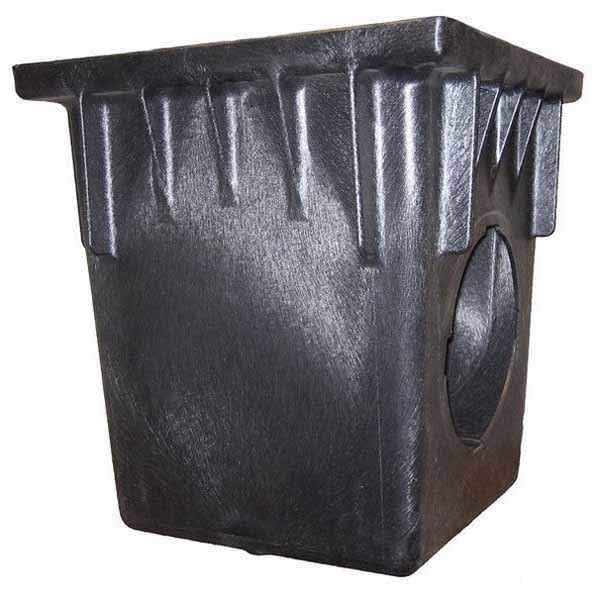 24" X 24" Square 2-Outlet Black Catch Basin |  2400NDS