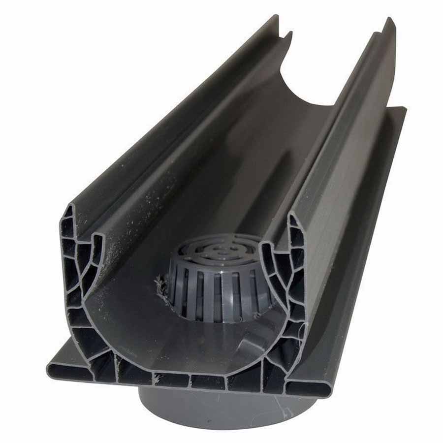 NDS Channel Drain, 3' x 4-1/2" Gray Mini Series w/Spigot Bottom Outlet | 550