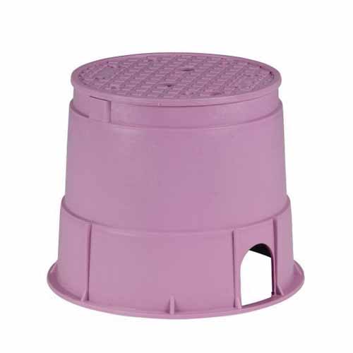 10" Round Purple Body Irrigation Control Valve Professional with Overlapping Purple Lid Valve Box | RBBPVB10RNDP