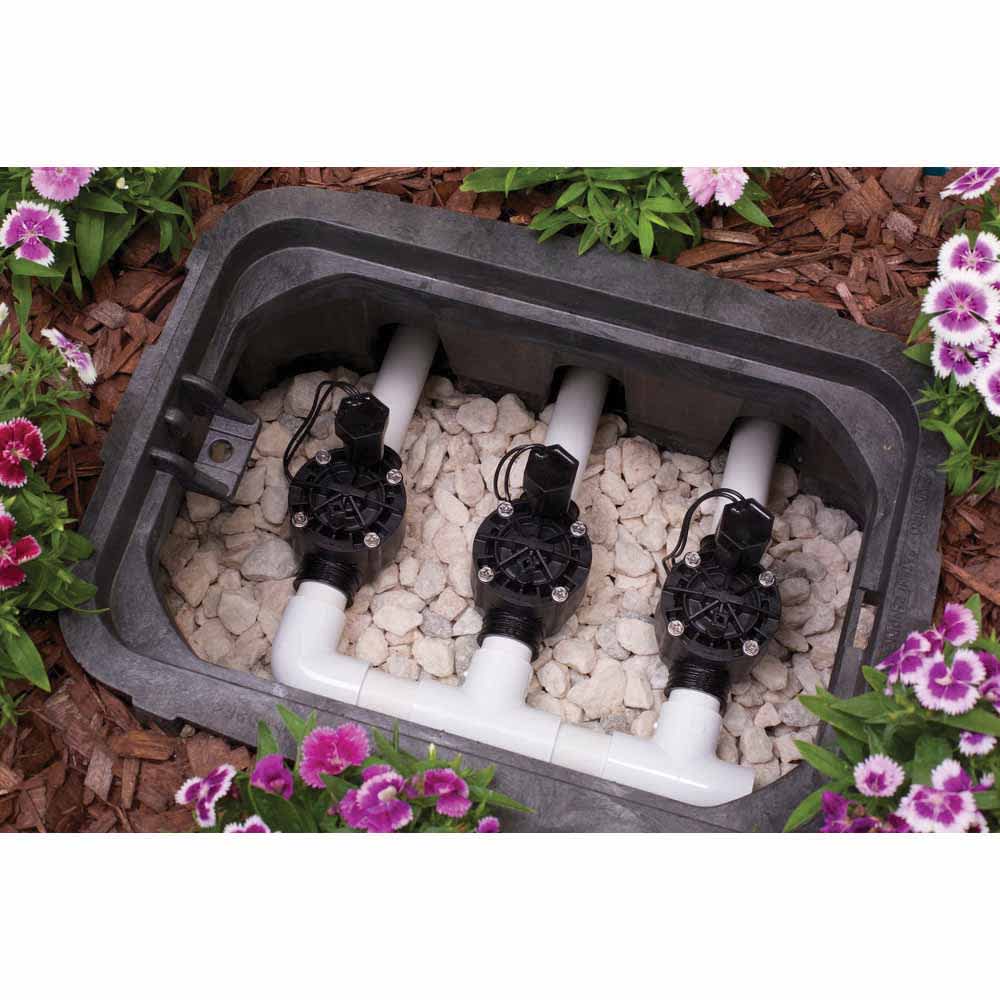 1" Male x Barb Black Glass-Filled Polypropylene 15 - 150 psi HV Series Straight Automatic In-Line Sprinkler Valve | RBL100HVMB