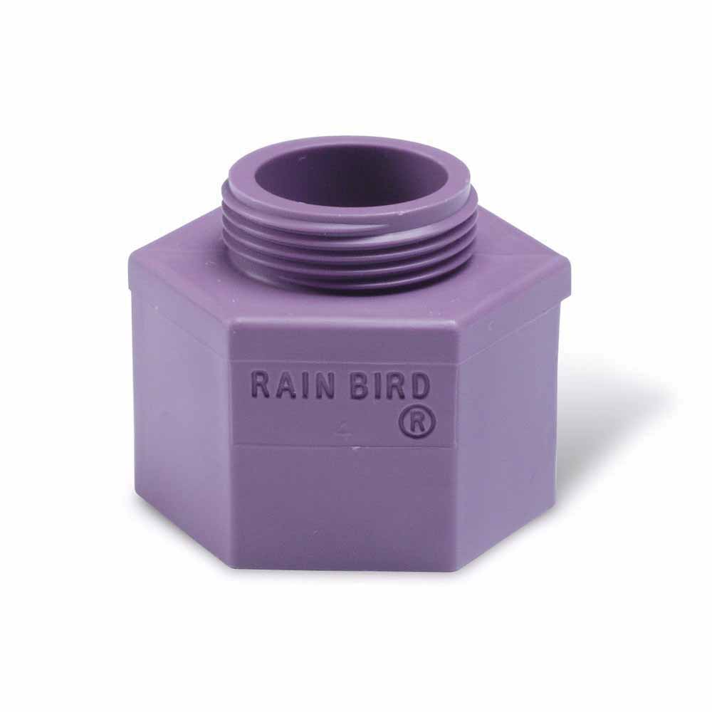 1/2" FNPT x Nozzle Thread Purple Plastic PA8SNP Series with Screen Non-Potable For 1/2" MPT Threaded Risers Shrub Adapter | RBLPA8SNP