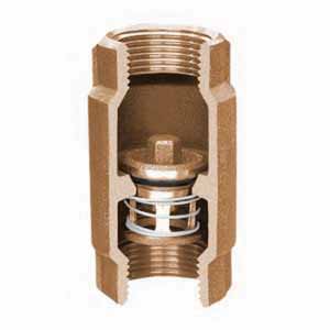 1" FNPT Lead-Free Silicon Bronze Cast 400 psi 2500 SB Series Stemless Spring Check Valve | SIM2513SB