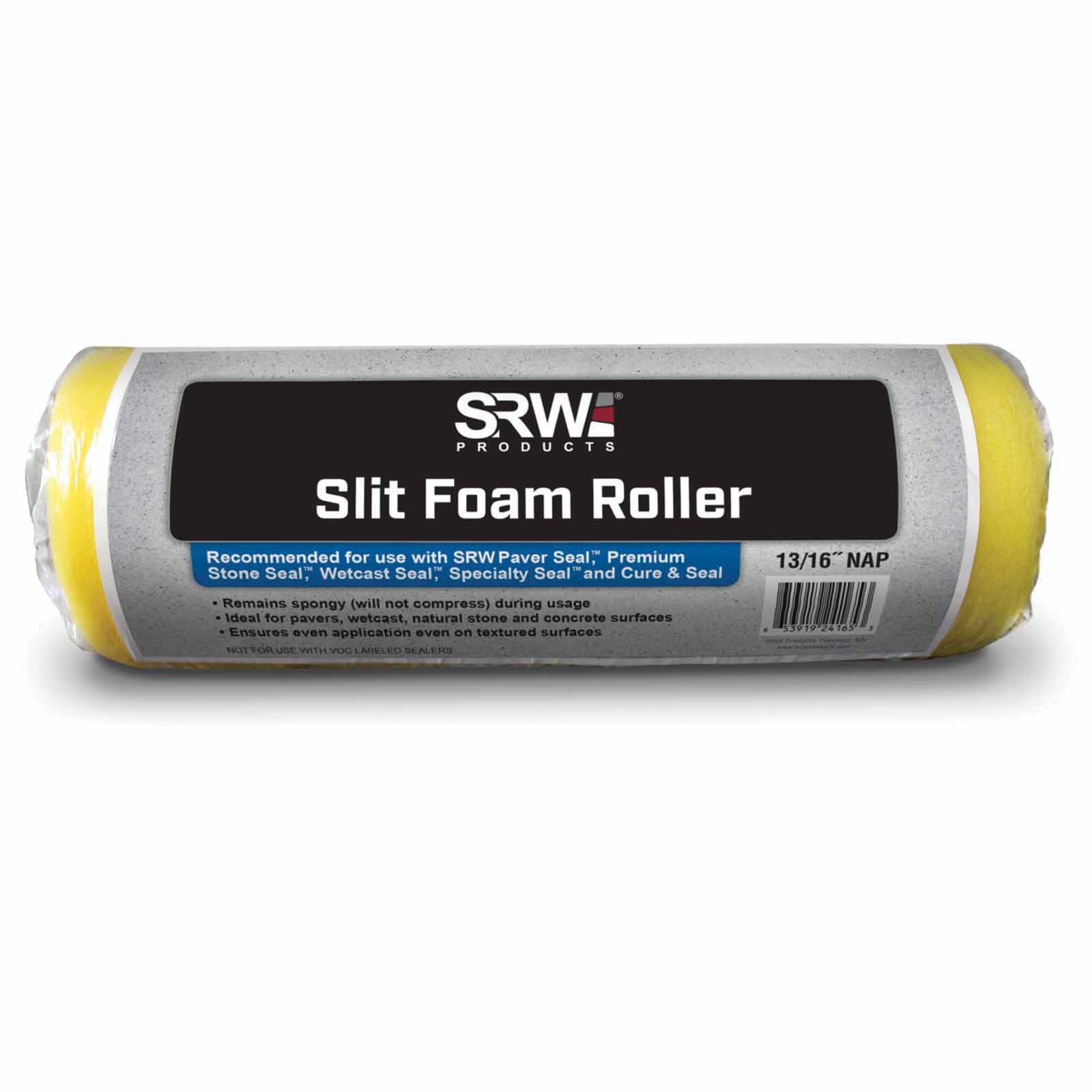 SRW Products Foam Roller, 13/16" Slit For Water-Based and Solvent-Based Sealers | SSSFR CTN
