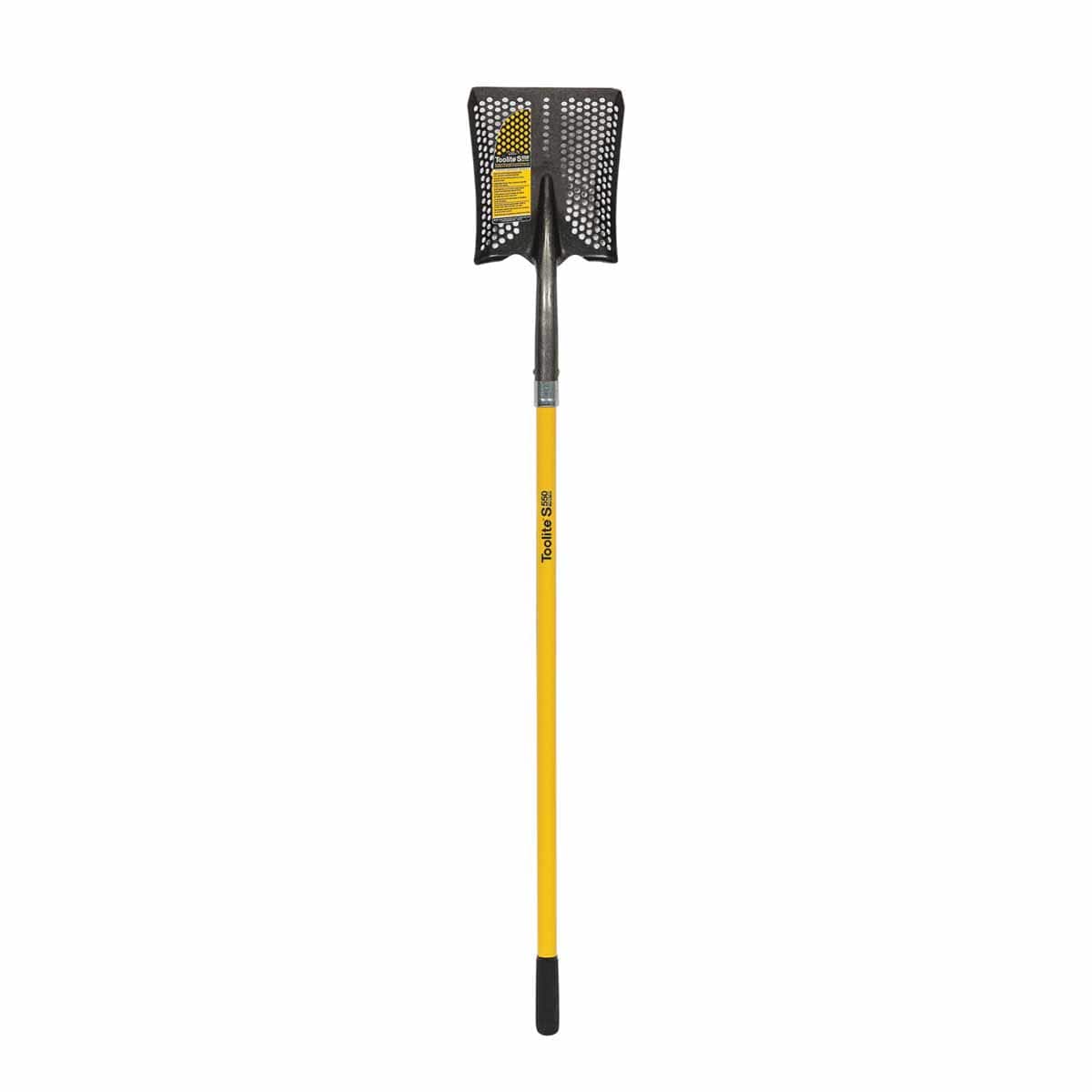 9.5" x 11.5" Blade 14 ga Yellow Professional Grade Fiberglass Handle SquareForward Turned Step Perforated Point Shovel | STR49502