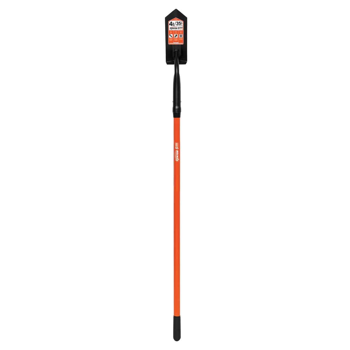 4" Blade 11 ga Orange Professional Grade Fiberglass Handle Trenching/Cleanout 35 Degrees Angle Head Shovel | STR89134