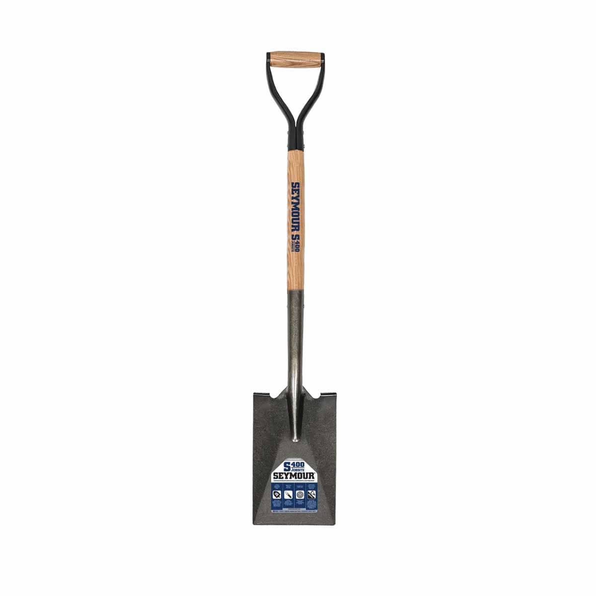 7" x 12" Blade 16 ga Precision Lathe Turned Hardwood Handle Forward Turned Step Garden Spade | STRSVGD24