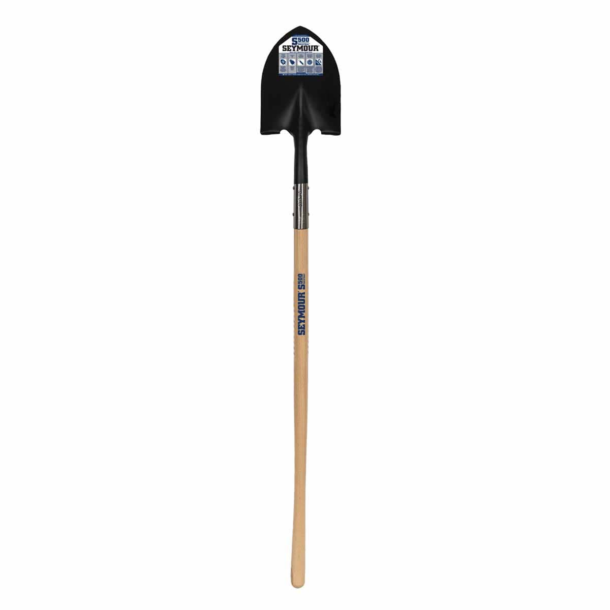 9.5" x 11.5" Steel Blade 14 ga Precision Lathe Turned American Ash Wood Handle Round Front Turn Step Point Shovel | STRSVLR30