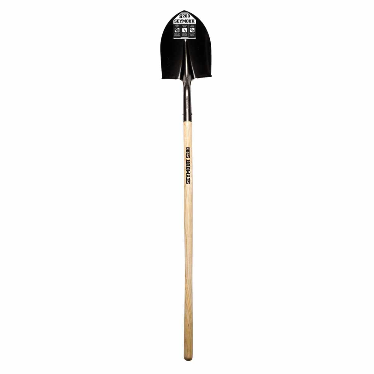 8.6" x 10.5" Blade 16 ga Clear Lacquer Contoured Hardwood Handle Round Point Shovel | STRSVLR90