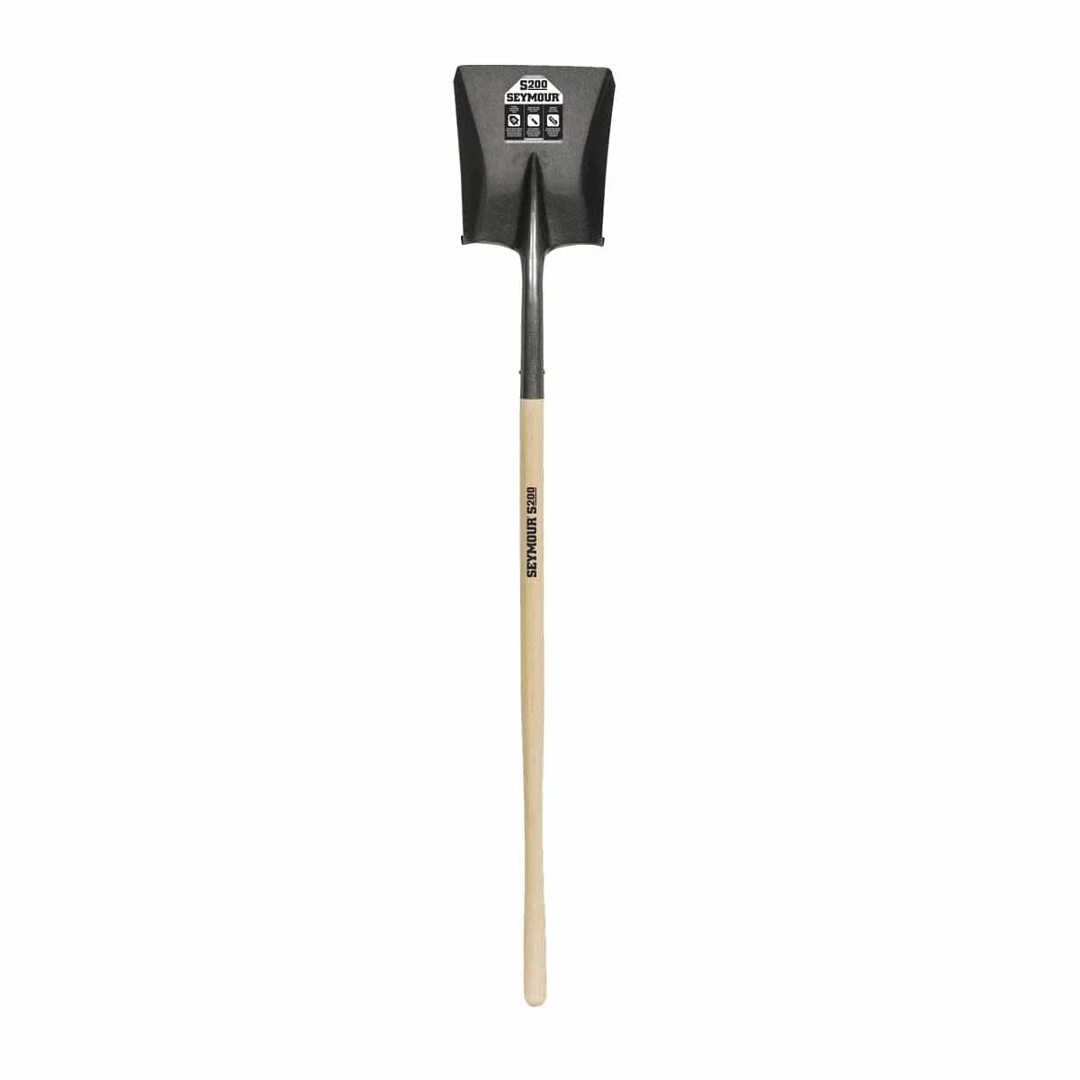 8.6" x 10.5" Blade 16 ga Clear Lacquer Contoured Hardwood Handle Square Point Shovel | STRSVLS91