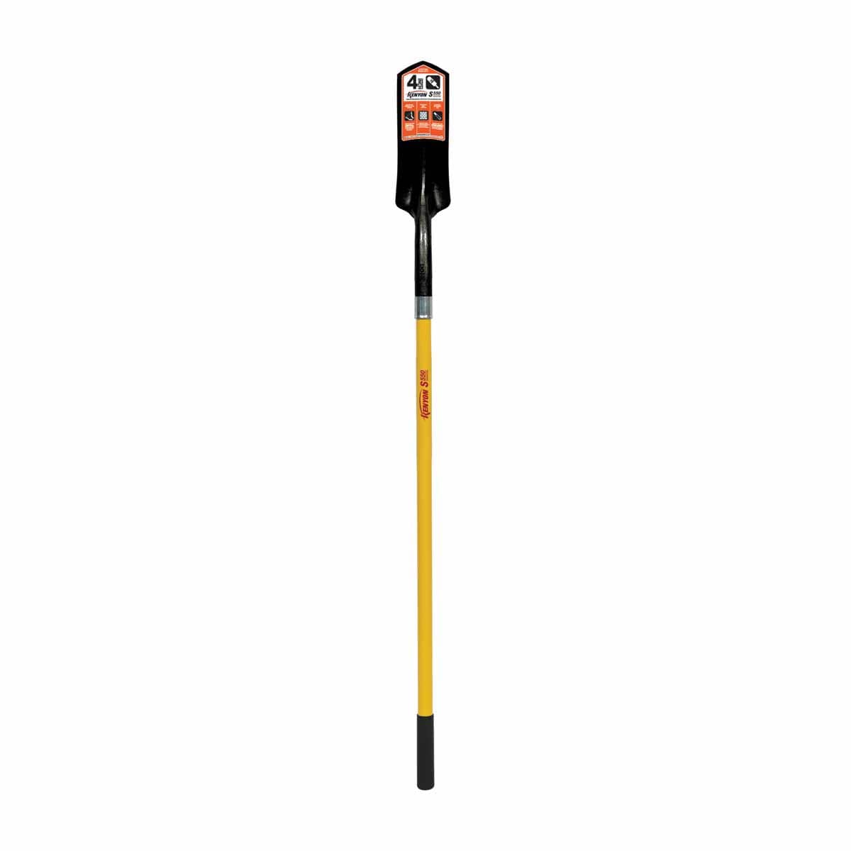 4" Blade 14 ga Yellow Professional Grade Fiberglass Handle Trenching/Cleanout Forward Turned Step 48' Shovel | STR89084