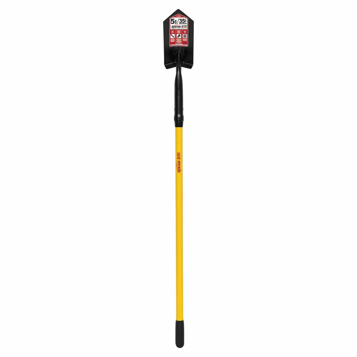 5" Steel Blade 11 ga Yellow Professional Grade Fiberglass Handle Trenching/Cleanout 35 Degrees Angle Head Shovel | STR89125