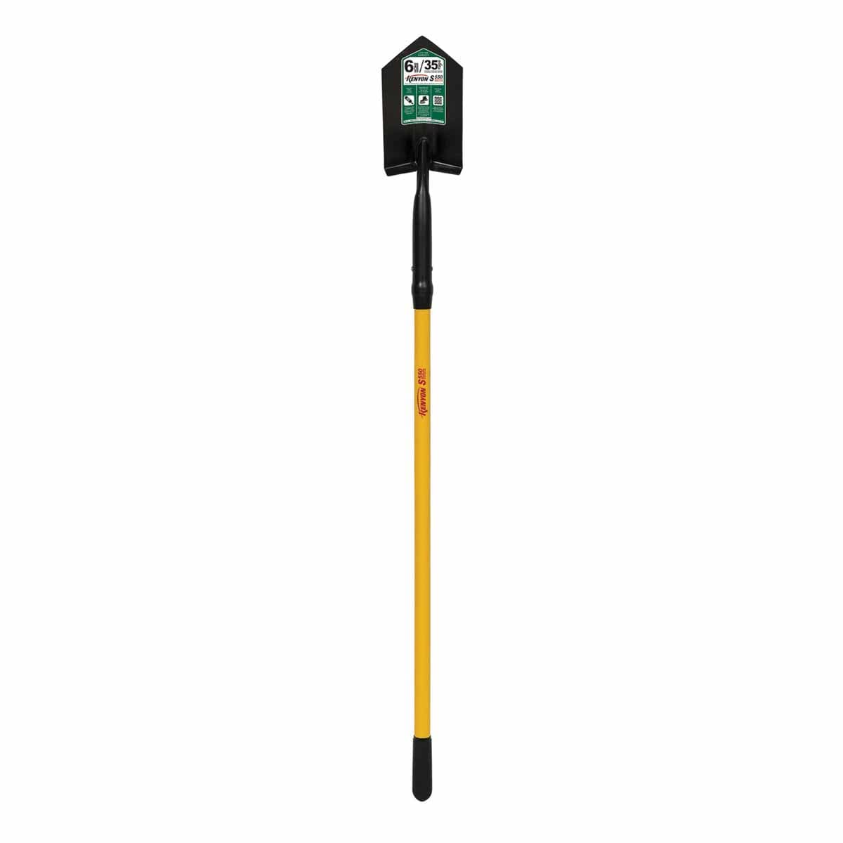 6" Steel Blade 11 ga Yellow Professional Grade Fiberglass Handle Trenching/Cleanout 35 Degrees Angle Head Shovel | STR89126