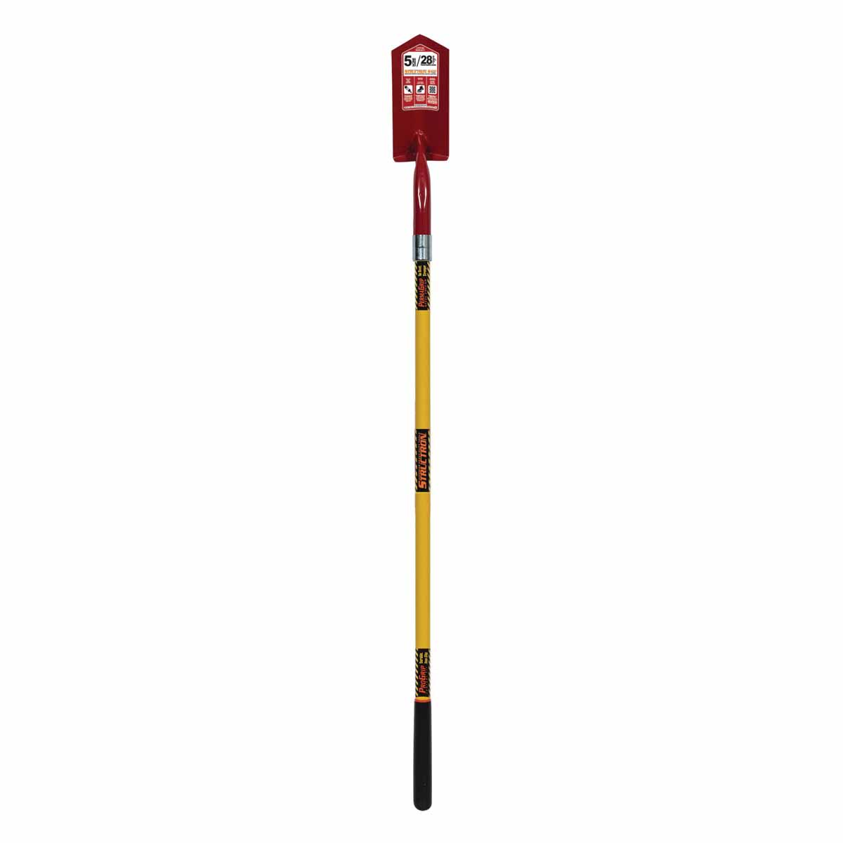 5" Blade 14 ga Yellow Premium Fiberglass Handle 28 Degrees Angle Head Trenching Shovel | STR89275