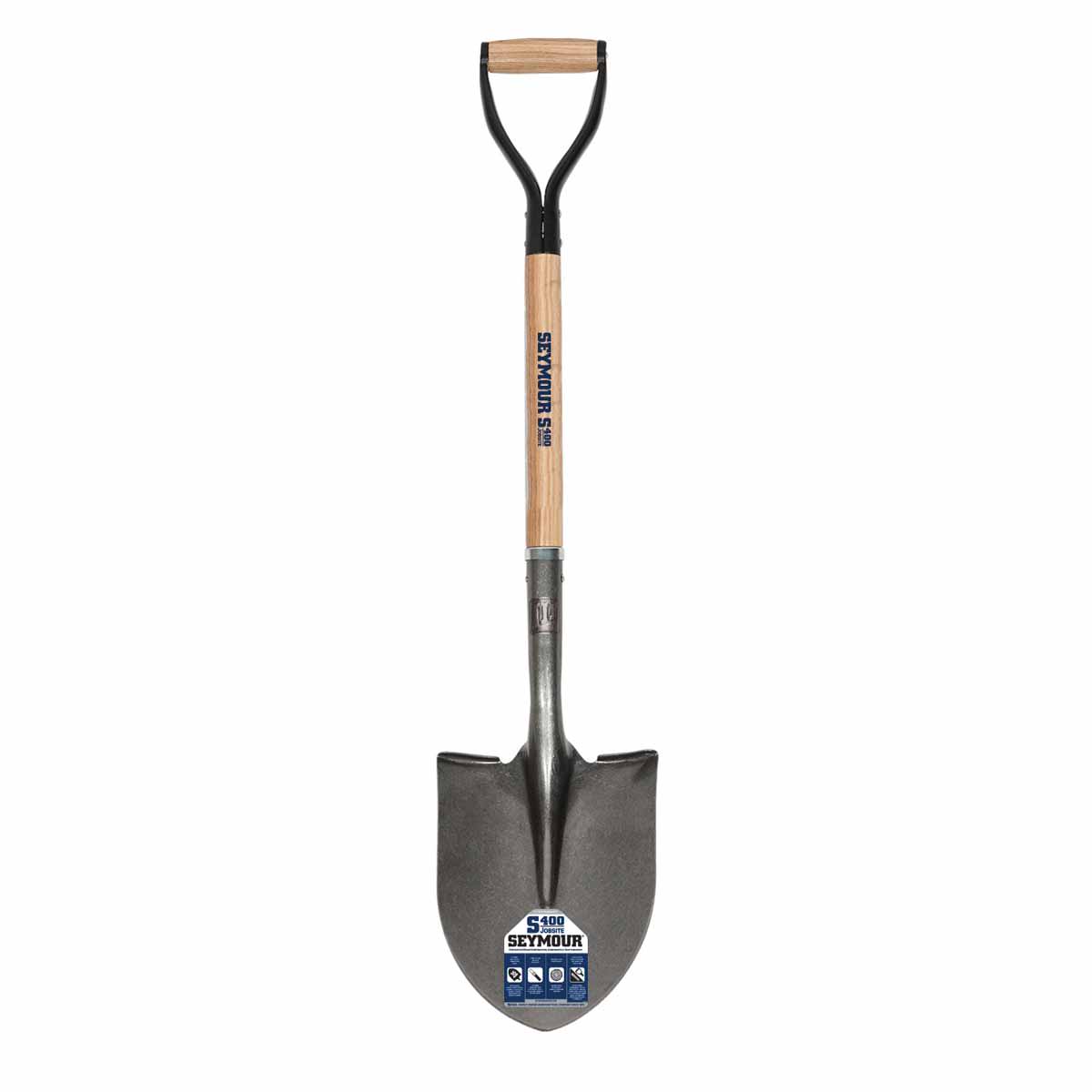 9.5" x 11.5" Steel Blade 30" Hardwood Handle 16 ga Round Turned Step Point Shovel | STRSVDR22
