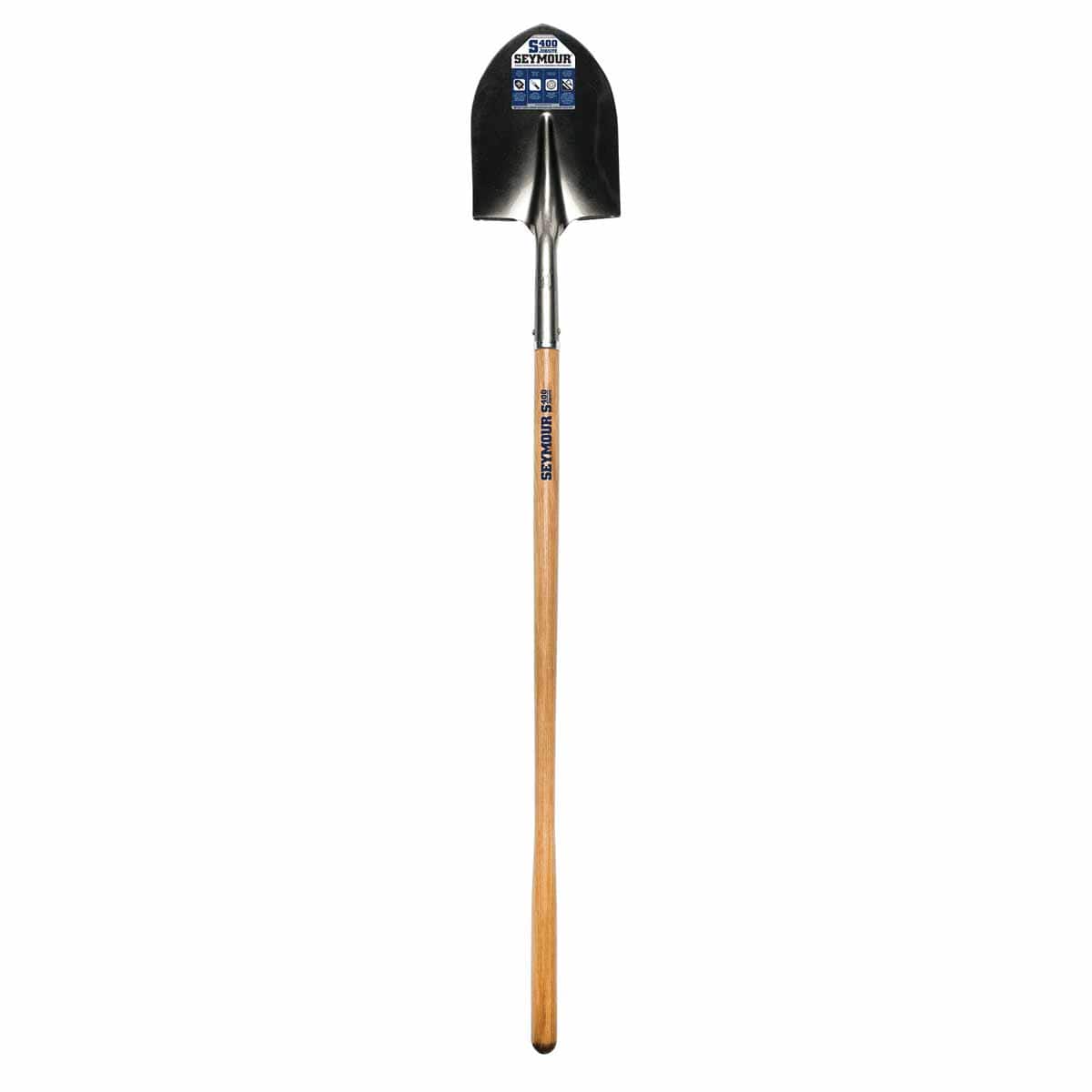 9.5" x 11.5" Steel Blade 48" Hardwood Handle 16 ga Round Turned Step Point Shovel | STRSVLR20